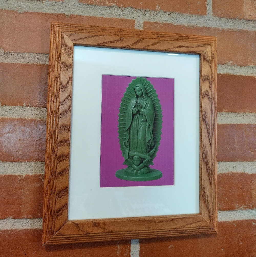 Lady Of Guadalupe Plastic Army Man Framed Art Print By Neon Nicho